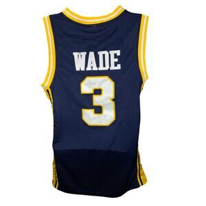Marquette Dwyane Wade Jersey Navy/Yellow Size Small College Basketball #3 Mesh